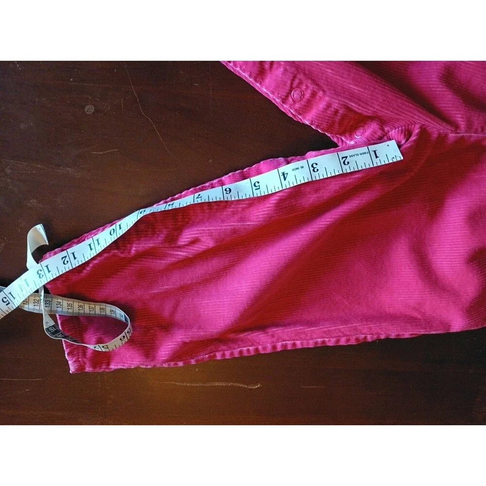 Vintage Oshkosh Toddler Corduroy Barbie Pink Overalls Rose Embroidered Size 4t